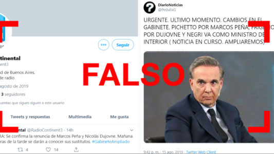 Son falsas la mayoría de las cuentas que publicaron que Peña y Dujovne renunciaron