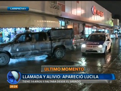 Apareció Lucila, la chica de Carapachay a la que buscaban desde el sábado