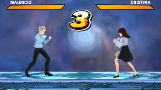 El videojuego animé en el que se enfrentan Macri y Cristina