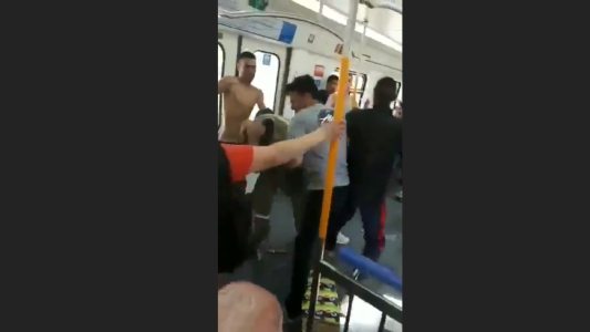 Violenta pelea de vendedores ambulantes en el Tren Roca