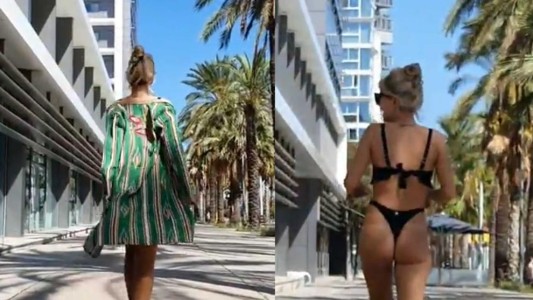 La China Suárez y un video "entangada" por las calles de Barcelona