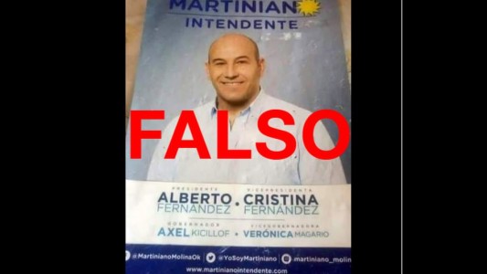 Son falsos los afiches de campaña de Martiniano Molina apoyando a la fórmula Fernández-Fernández