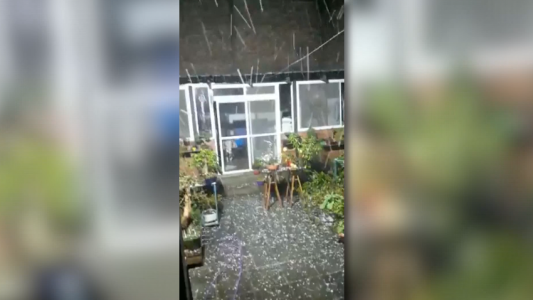 Tormentas fuertes y caída de granizo durante la madrugada