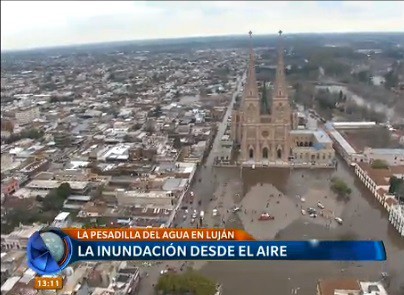 La inundación, desde el aire