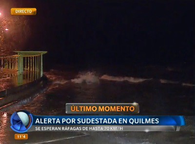 Alerta por sudestada en Quilmes