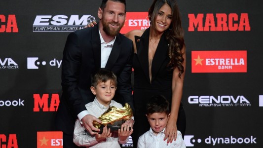 Messi: los hijos le entregaron su tercer Botín de Oro consecutivo