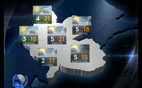 Baja probabilidad de lloviznas aisladas y máxima de 15 grados