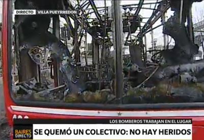 Se incendió un colectivo de la línea 140