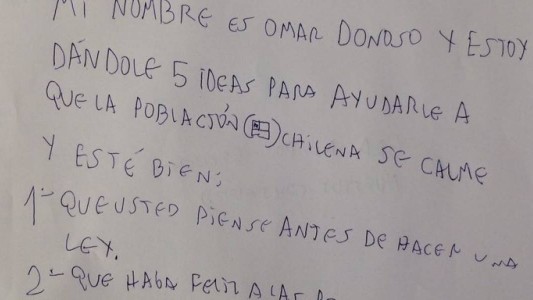 Carta viral: los consejos de un nene de 10 años al Presidente de Chile para hacer feliz a los enojados