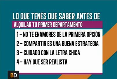 Consejos al alquilar tu primer departamento