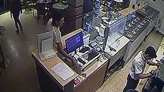 VIDEO: Fingieron ser clientes y se robaron un celular del comercio