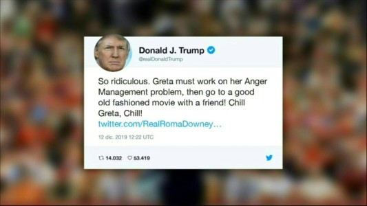 Trump le dice a Greta Thunberg que debería "relajarse" e ir al cine