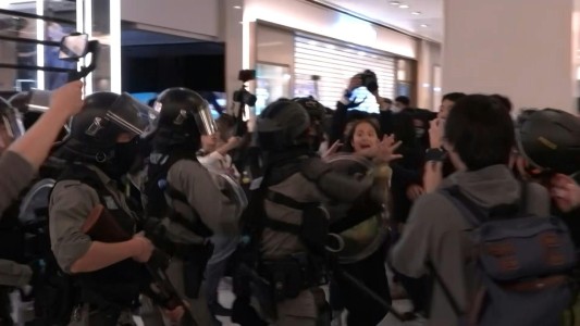 Navidad violenta en Hong Kong