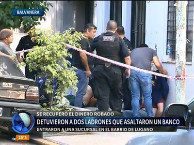 Robaron un banco en Lugano y los detuvieron en Balvanera