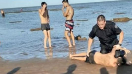 Policía héroe: salvó a tres adolescentes de morir ahogados en Martínez
