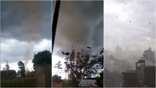 Video impactante: un tornado causó voladura de techos y caída de árboles en Misiones