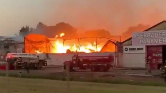 VIDEO: Se incendian un aserradero y un depósito de colchones en Garín