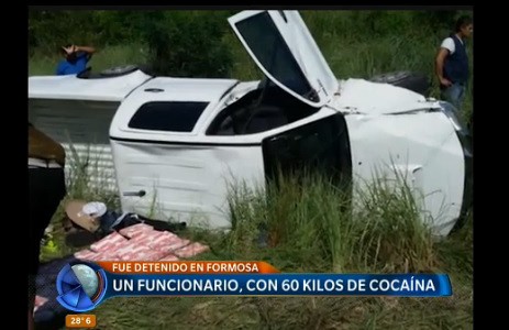 Detuvieron a un funcionario con 60 kilos de cocaína
