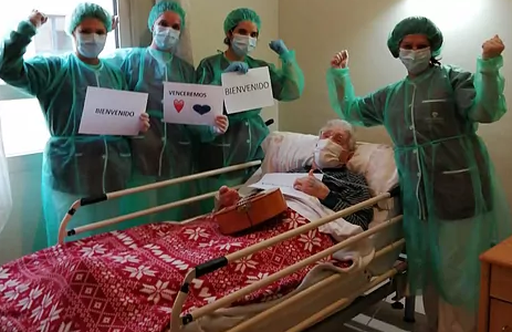 Coronavirus: un hombre de 98 años se recuperó y volvió a su casa