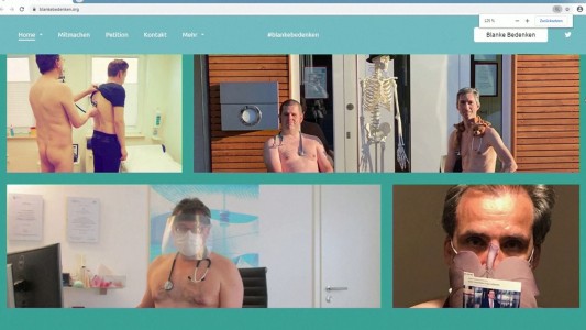 Coronavirus: Médicos alemanes posan desnudos en reclamo de barbijos