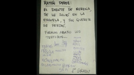Una maestra juntó testigos para que el Ratón Pérez le crea a una nena que había perdido el diente