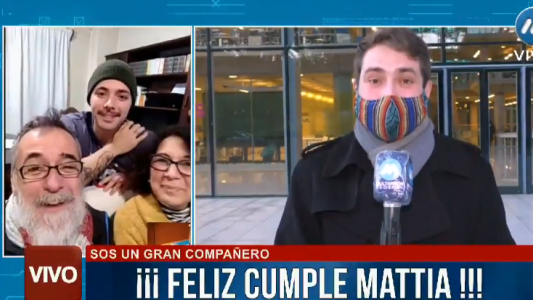 "Estamos tan orgullosos": papás sorprendieron a un periodista en vivo por su cumpleaños