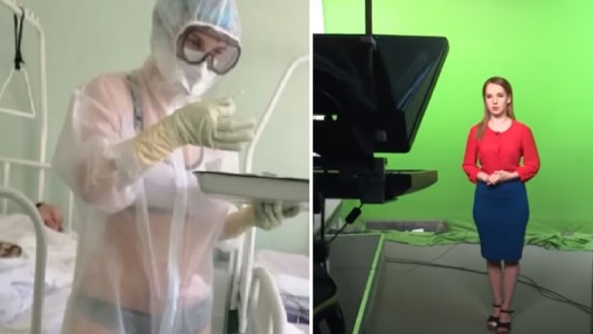 Debutó como presentadora del clima la enfermera que debió trabajar en ropa interior