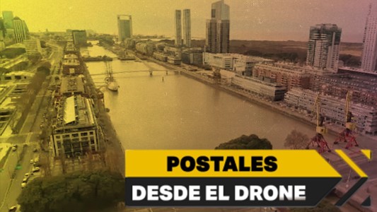 Postales del puerto de frutos en cuarentena, desde el drone