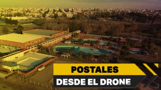 Postales de terminales de micros en cuarentena, desde el drone