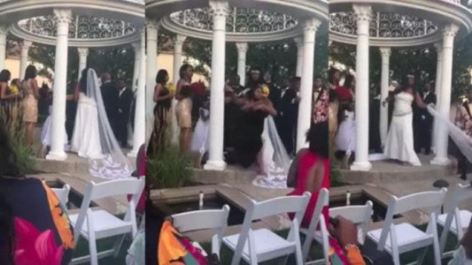 Video: el momento en que irrumpió en una boda para decir que estaba embarazada del novio