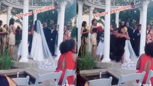 Video de TikTok: una mujer embarazada irrumpió en el casamiento de su amante al grito de "acá está tu bebé"