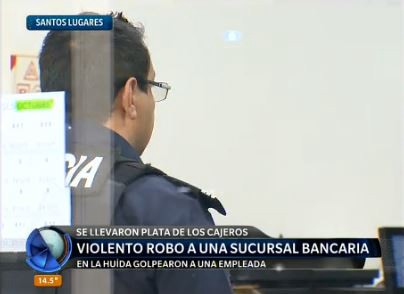 Violento robo a un banco de Santos Lugares