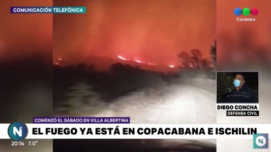 Incendios en Córdoba: fuego fuera de control en Ongamira