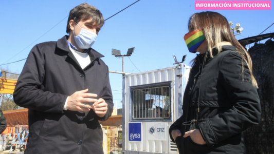 Galmarini recorrió una obra de AySA junto al intendente de Morón