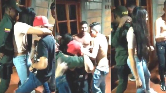 Video: policías fueron a clausurar una fiesta y terminaron bailando