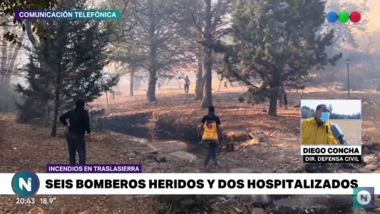 Incendios en Traslasierra: seis bomberos heridos y dos hospitalizados