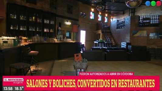 Boliches de Córdoba podrán transformarse en restaurantes para empezar a trabajar