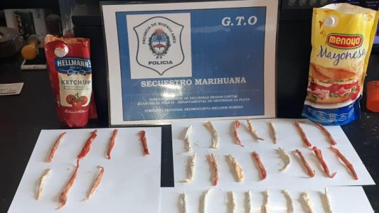 Quería ingresar 39 cigarrillos de marihuana a un penal en un sachet de mayonesa