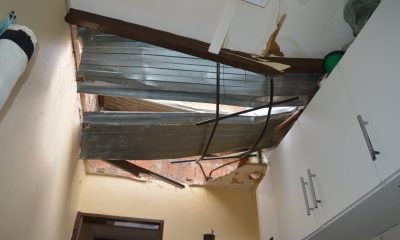 Un milagro: se les cayó el tanque de agua en la cocina y no hubo heridos