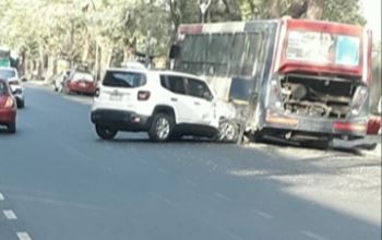 Susto en Palermo: Romina Malaspina chocó contra un colectivo