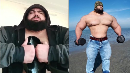 El entrenamiento del "Hulk iraní" mientras espera rival