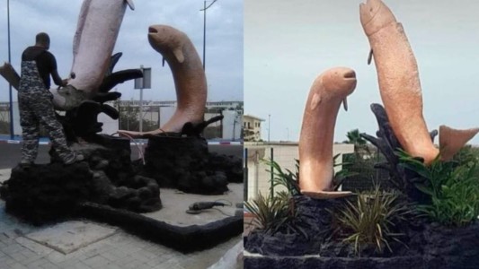 Escándalo en Marruecos por esculturas de peces que parecen penes