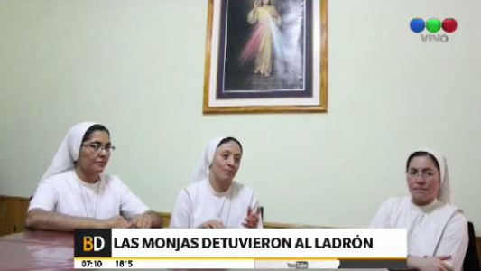 Cuatro monjas retuvieron a un ladrón que entró a robar en un convento