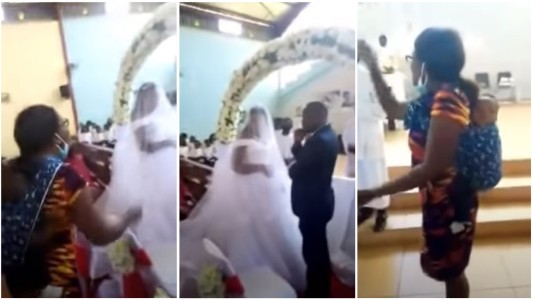 Video: una mujer interrumpió una boda porque su marido se estaba casando con otra