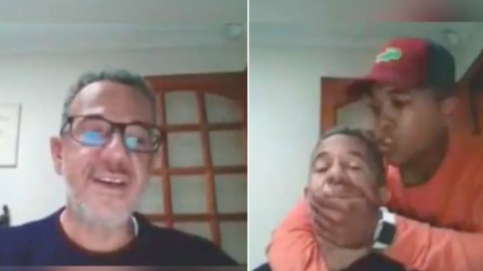Video: asaltaron a un profesor mientras daba una clase online