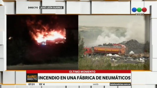 Incendio en una fábrica de neumáticos en José León Suárez