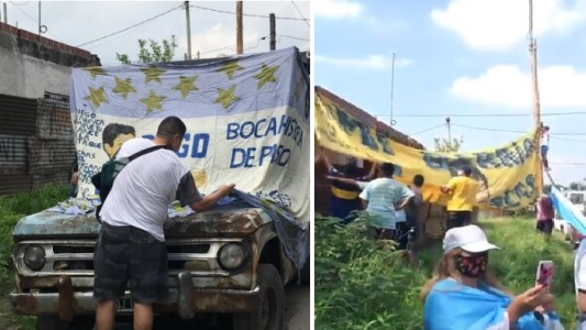 Adiós a Maradona: homenajes espontáneos en Villa Fiorito, en la Bombonera y el estadio de Argentinos