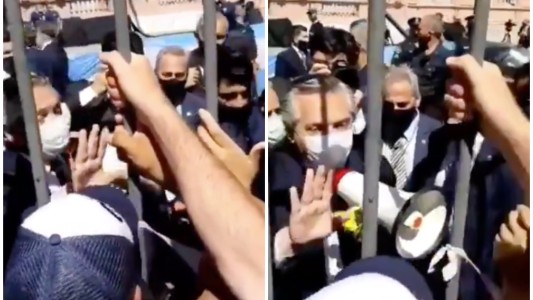 Velatorio de Maradona: el video de Alberto Fernández intentando calmar a la multitud con un megáfono