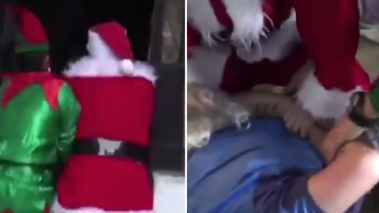 Video: Papá Noel y un elfo detuvieron a un narco