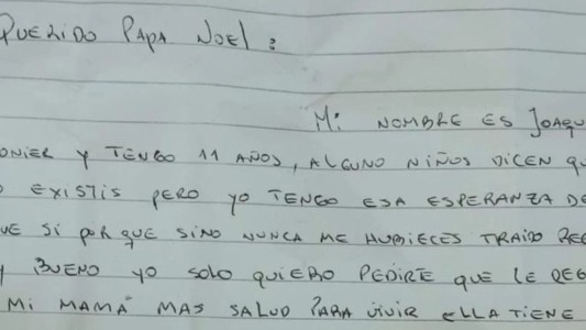 La carta de un nene a Papa Noel que le pide "más salud para mi mamá" enferma de cáncer